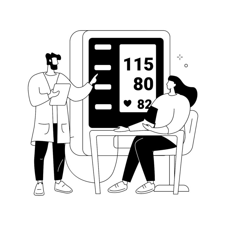 Blood pressure screening abstract concept vector illustration